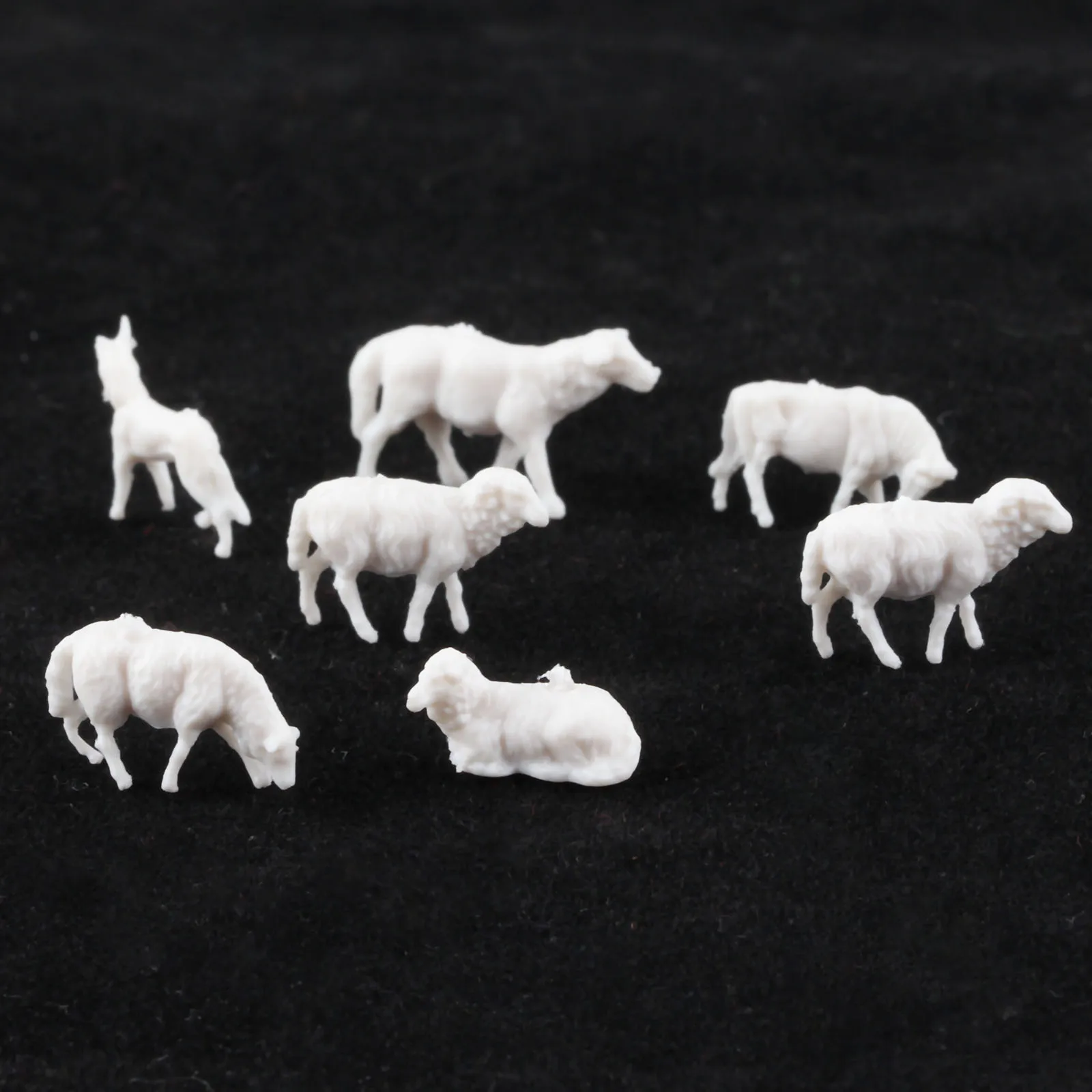 30Pcs 1:87 Model Sheep Railway Scenery Layout Parts Farm Animals Sheep HO Scale Model For Train Doll House Room Box House Model