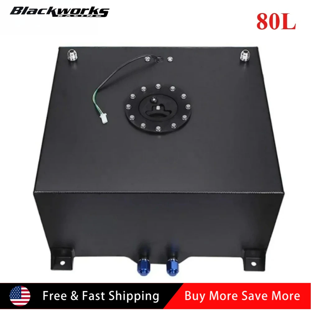 Tanque de pila de combustible de deriva de carreras de aluminio de alta calidad Universal de 20 galones + emisor de nivel para coches de pista de carreras de calle SUV