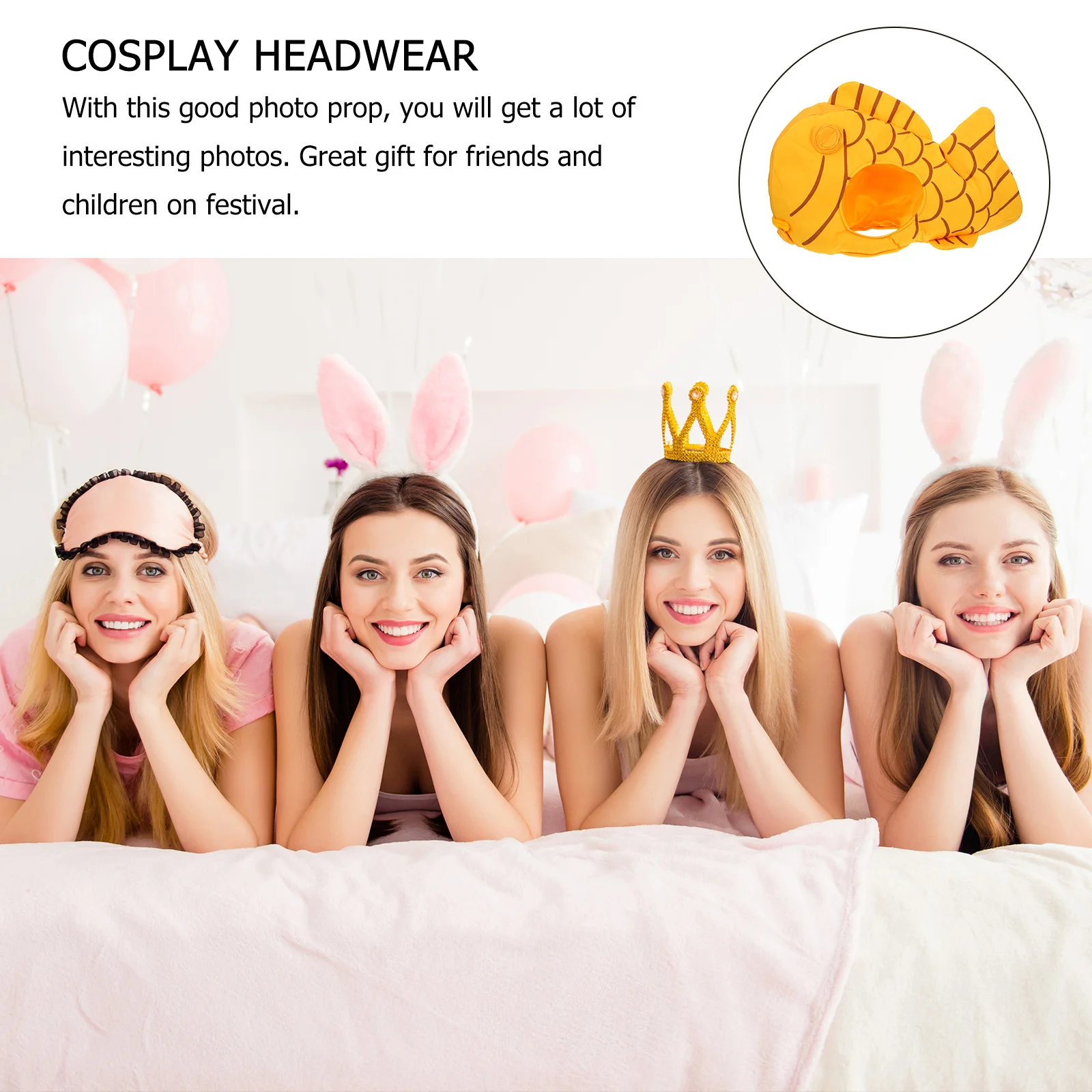 

Shaped Hat One Size Soft Costume Accessory For Adults Creative Fish Design Party Prank Headwear Diy