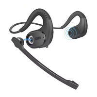 Business Bluetooth Headset Sports Wireless Headphones with Removable Boom Microphone Mute Button Open Ear Bluetooth Earphones