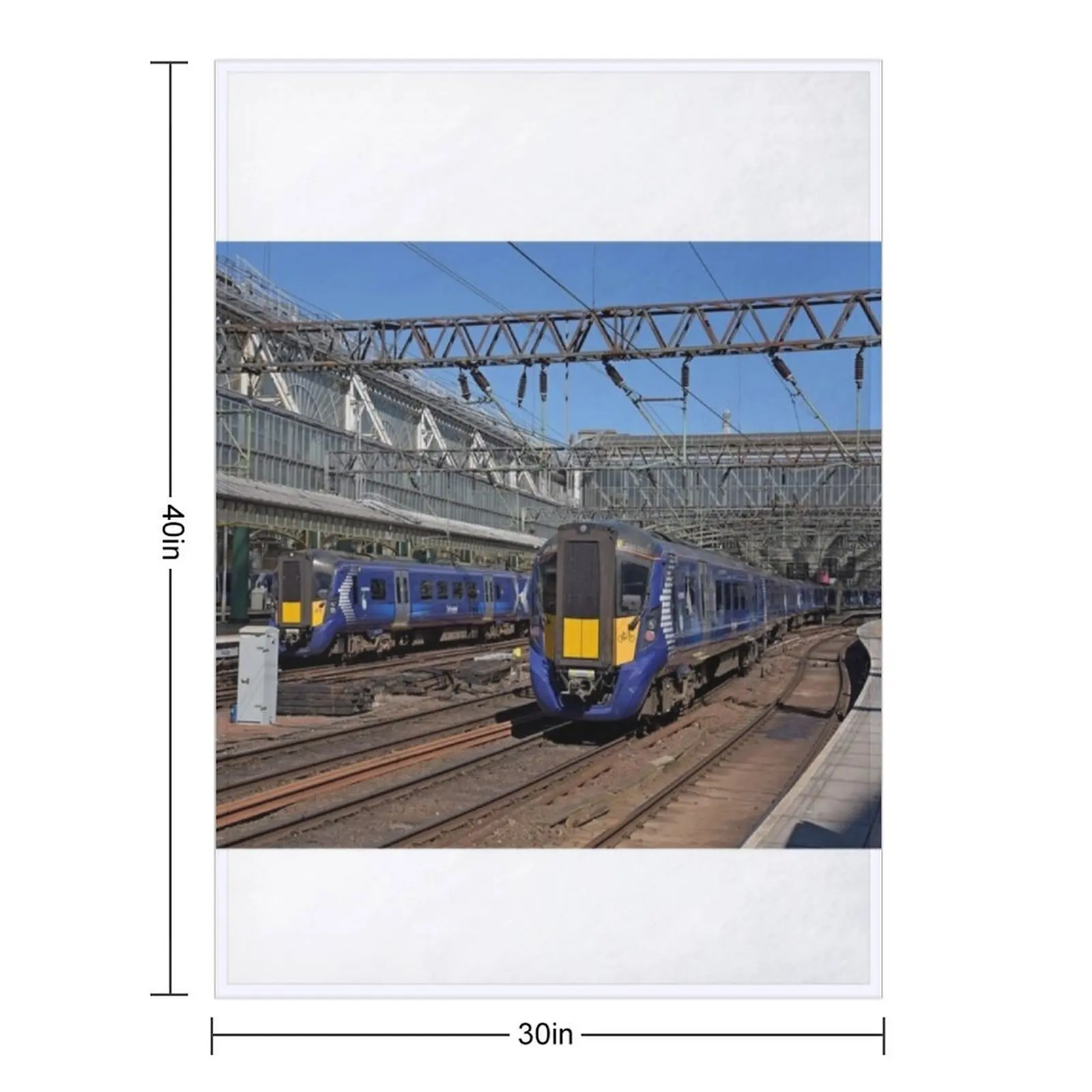 Scotrail Class 380 trains at Glasgow Central Station Throw Blanket Flannels Thins For Baby Custom Blankets