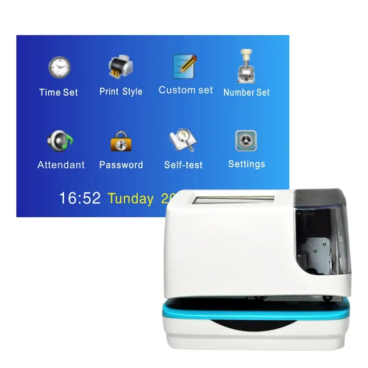 AP50 Digital WIFI Automatic Date & Time Stamp Machine Touch Screen Night Vision Customizable Logo-for Financial Bill Counting