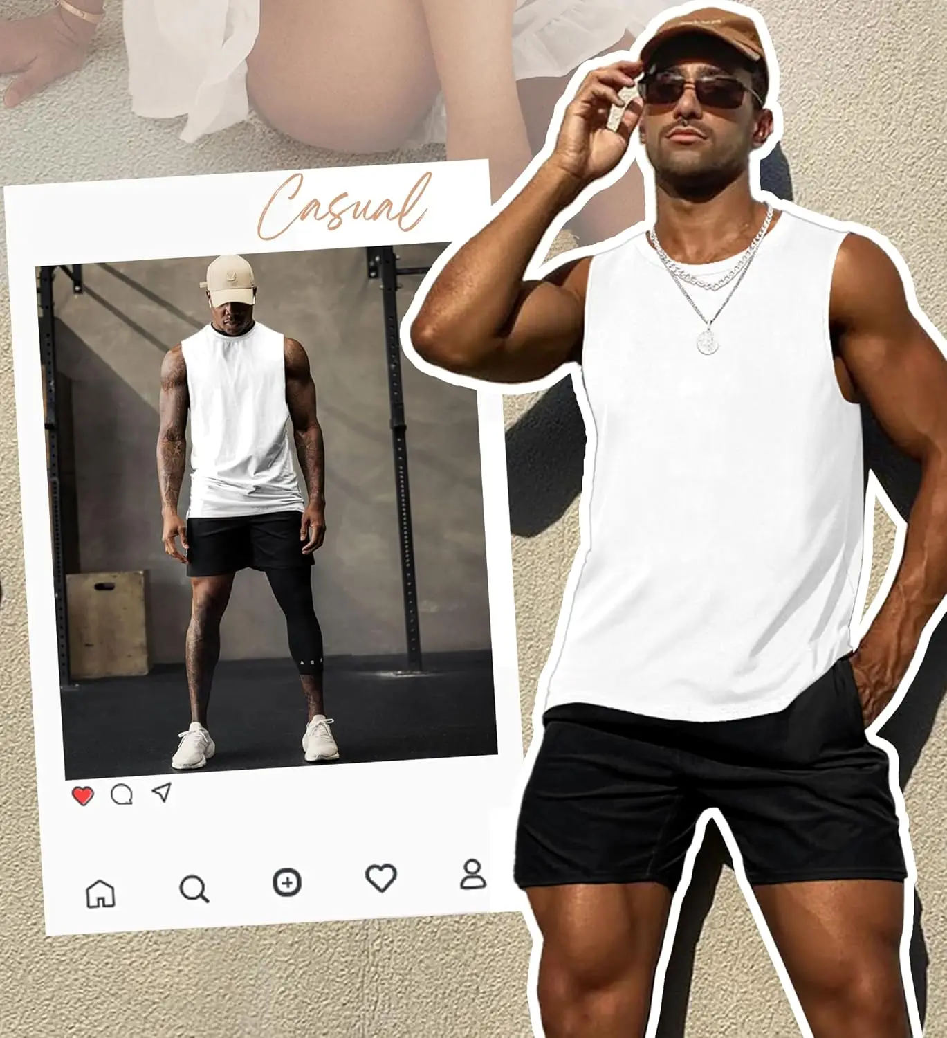 Herren Tanktops Workout Ärmellose Shirts Sommer Einfarbig Polyester Schnelltrocknende Tanktops für Männer Sommer Strand Sport T-Shirts – Detail 11