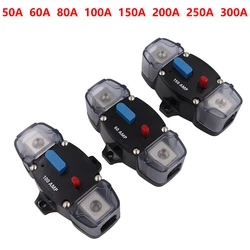 DC 12-48V Automatic Circuit Breaker Reset 50A 60A 80A 100A 150A 200A 250A 300A Car AGU Style Stereo Amplifier 4GA Fuse Holder