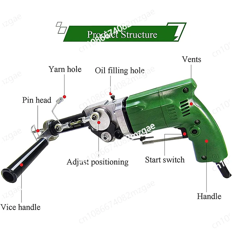 Electric Carpet Making Gun for Beginners Rug Weaving Flocking Machine High-quality 2 in 1 Cut Pile Rug Loop Pile Rug Gun