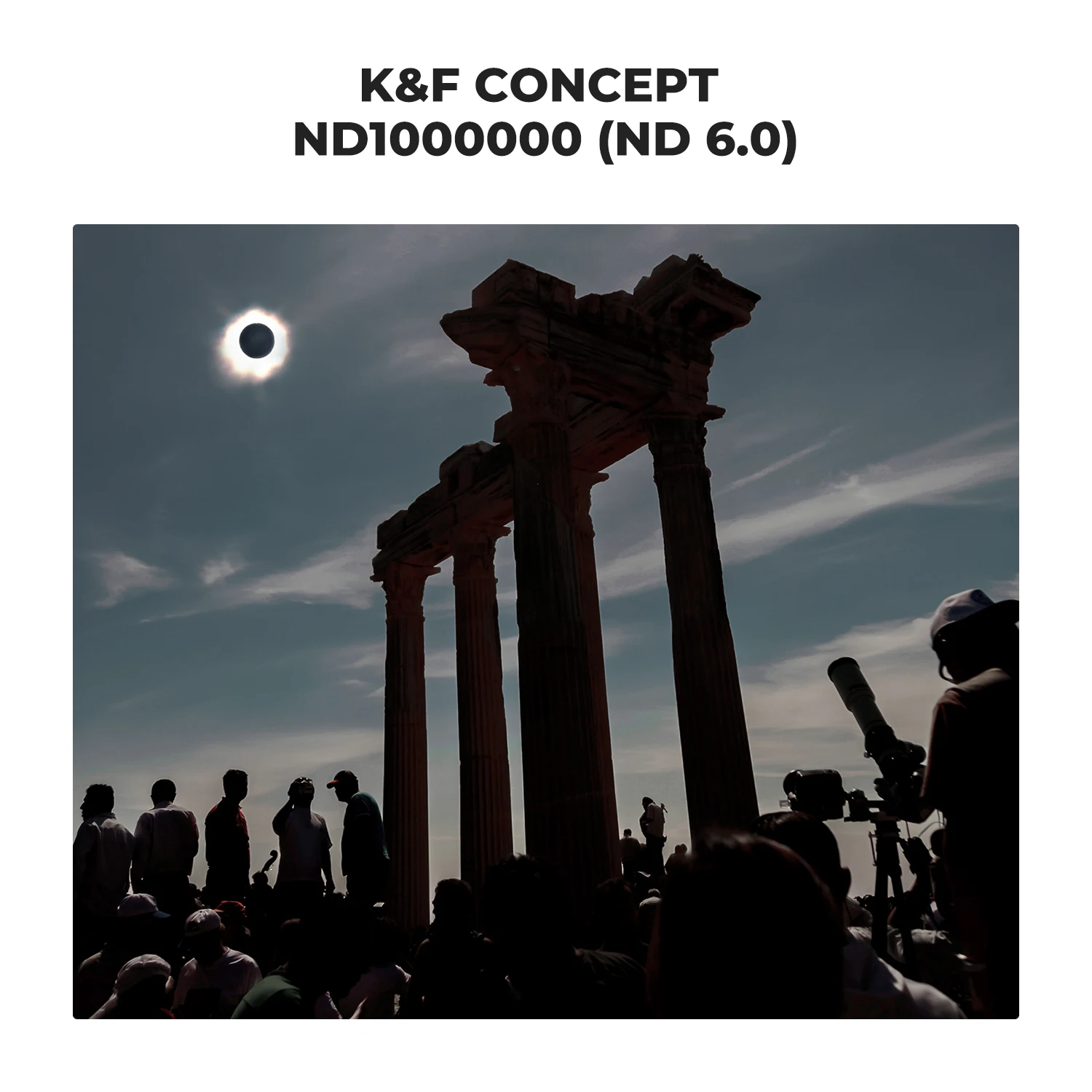 K & F Concept-filtro de lente ND100000 ND1000000 para Eclipse Solar Total, evento Celestial, fotografía, 67mm, 82mm, 72mm, 77mm, lente de cámara