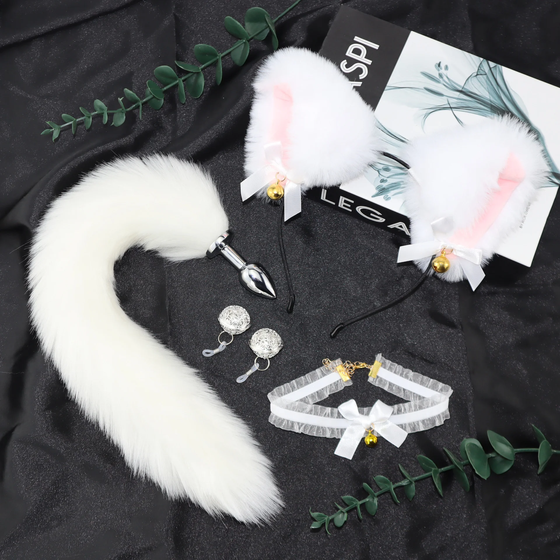 Cute Cat Tail Anal Plug Bow-Knot Soft Cat Ears Headbands Collar Erotic Cosplay Couples Accessories SM Sex Toys for Female Male view 6