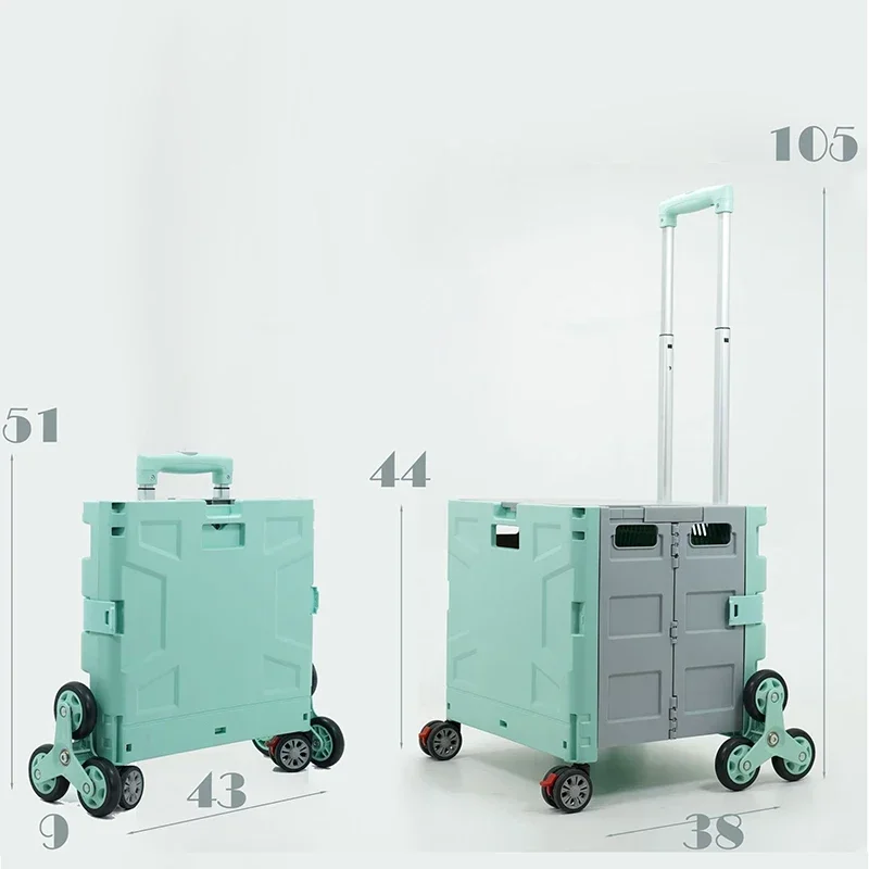 Climbings Plastic Portable Mini Folding Luggage Trolleys Supermarket Foldable Small Shopping Trolleys Bag Shop Truck