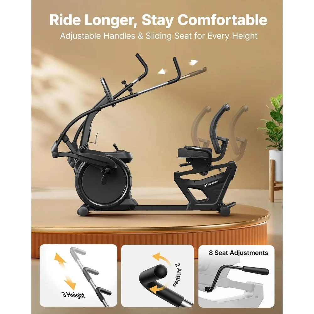 Recumbent Exercise Bike with Bluetooth App & Magnetic Resistance for Home Workout, Custom
