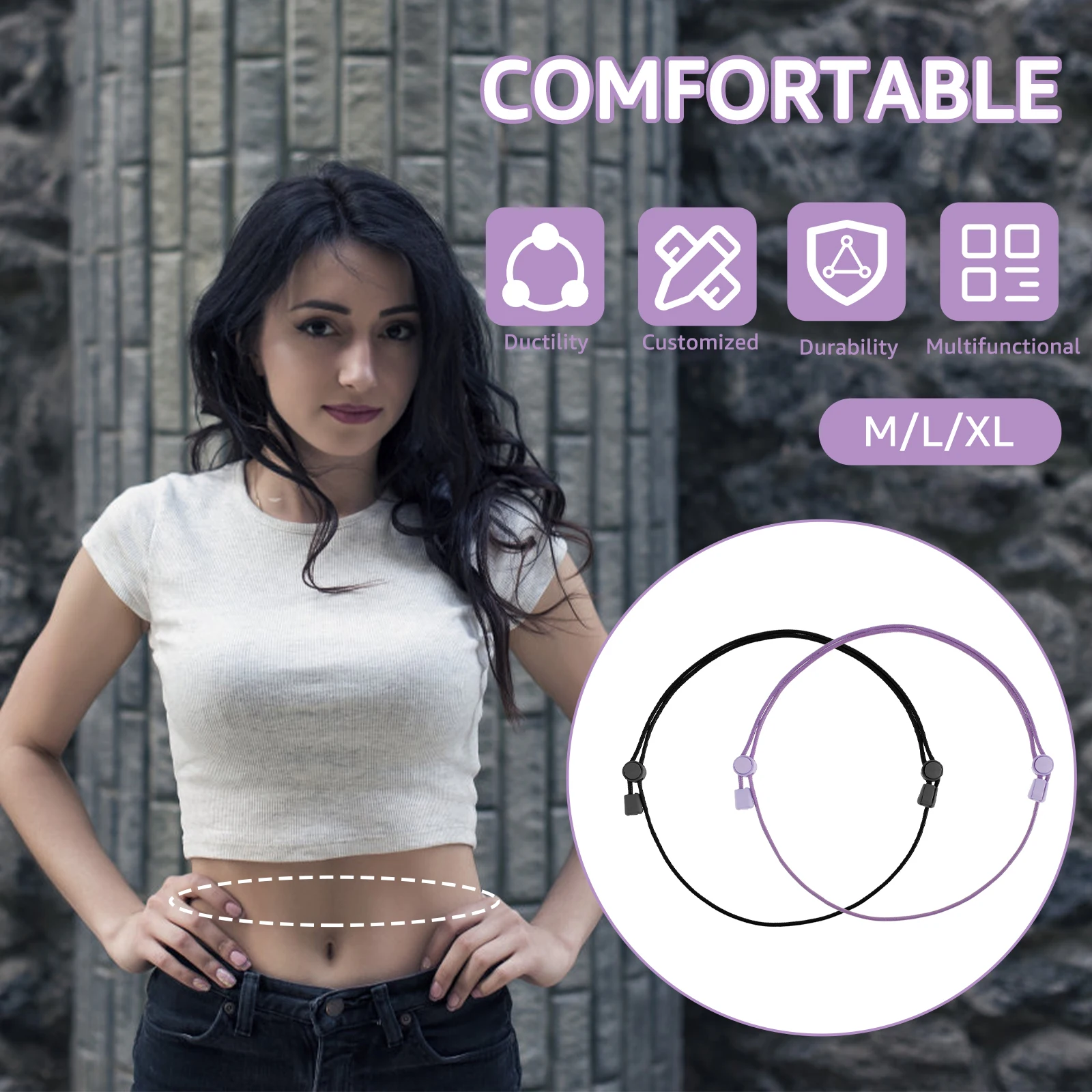 2Pcs Crop Tuck Band Adjustable Belt Elastic Crop Tuck Belt Reusable Washable Crop Tuck Belt Comfortable Flexible Adjustable Band