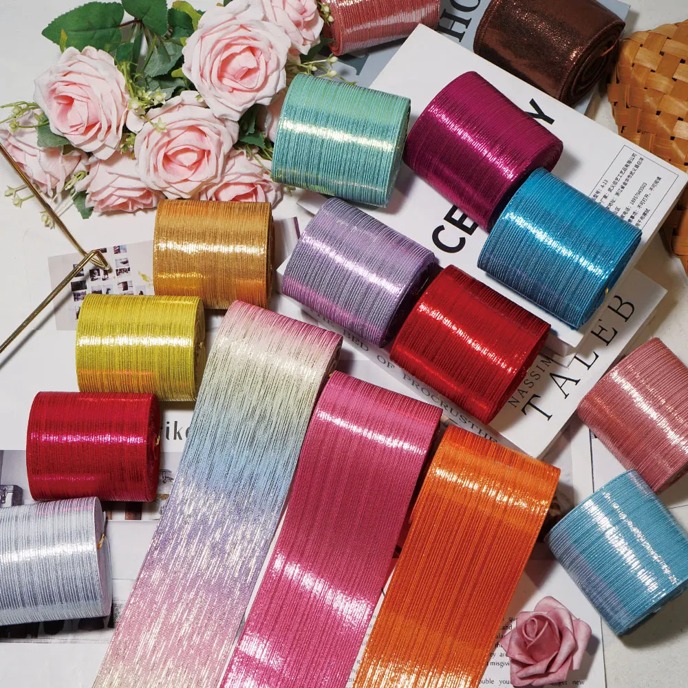 Top Ribbon 3 Zoll 75 mm Metallbänder Metallic-Stoffband Malica Cinta