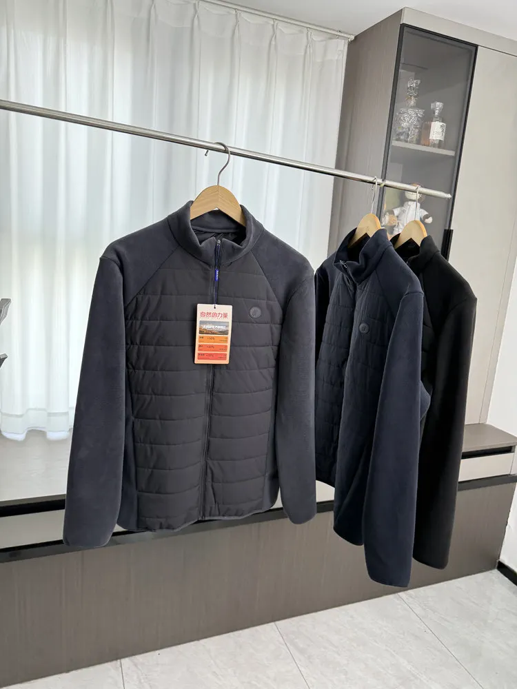 100 wool padding! outdoor Lightweight padded jackets stand collar stitching cotton coat high quality padding Coat man winter