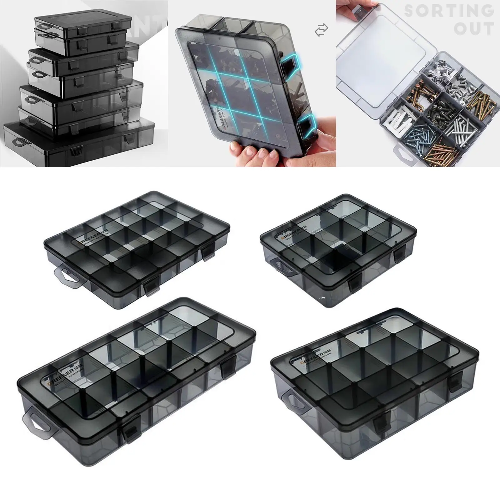 Plastic Screws Storage Box Hardware Box Storage Jewelry Organizer Box Beads Crafts Jewelry Earring Bead Screw Container Case