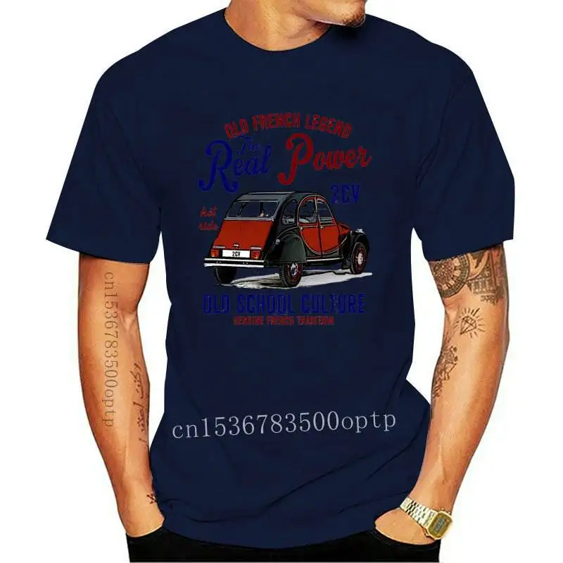 New Vintage French Car 2Cv Real Power - 2021 Cotton T-Shirt