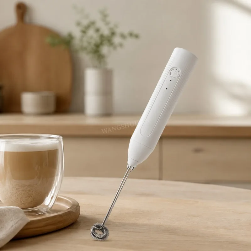 Wireless Milk Frother Electric Type-C Handheld Blender Stainless Steel Mini Coffee Maker Whisk Mixer For Coffee Cappuccino Cream