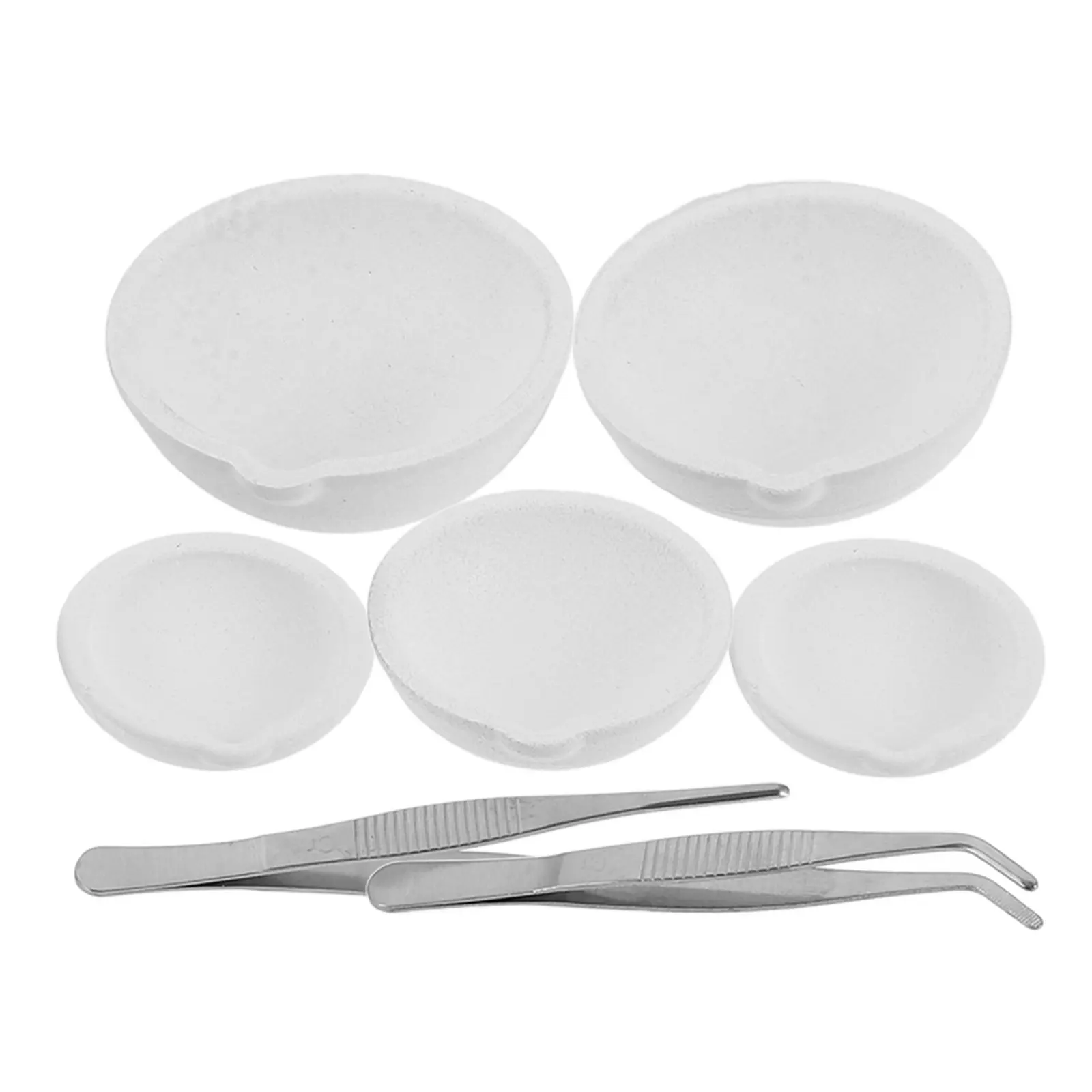 1Set Quartz Melting Crucible Bowl High Temperature Resistant for Metal Casting Refining Jewelry Gold Silver Copper Alloy Melting