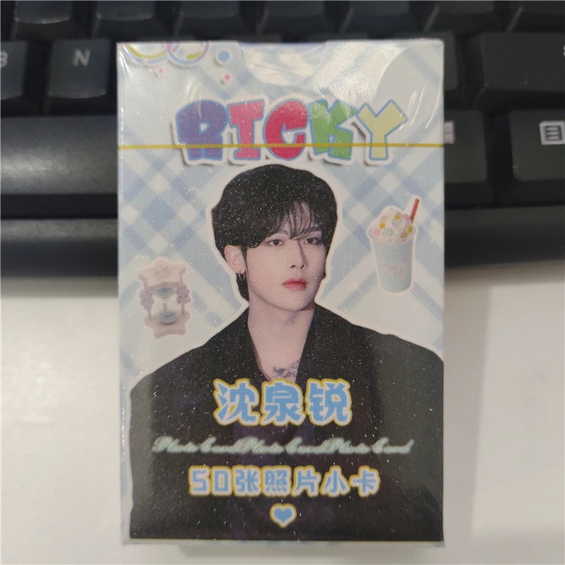 50pcs/set KPOP Ricky Shen Quanrui Laser Small Card Album LOMO Card Glitter Photo Card Girl Collection Gift Postcard ZEROBASEONE