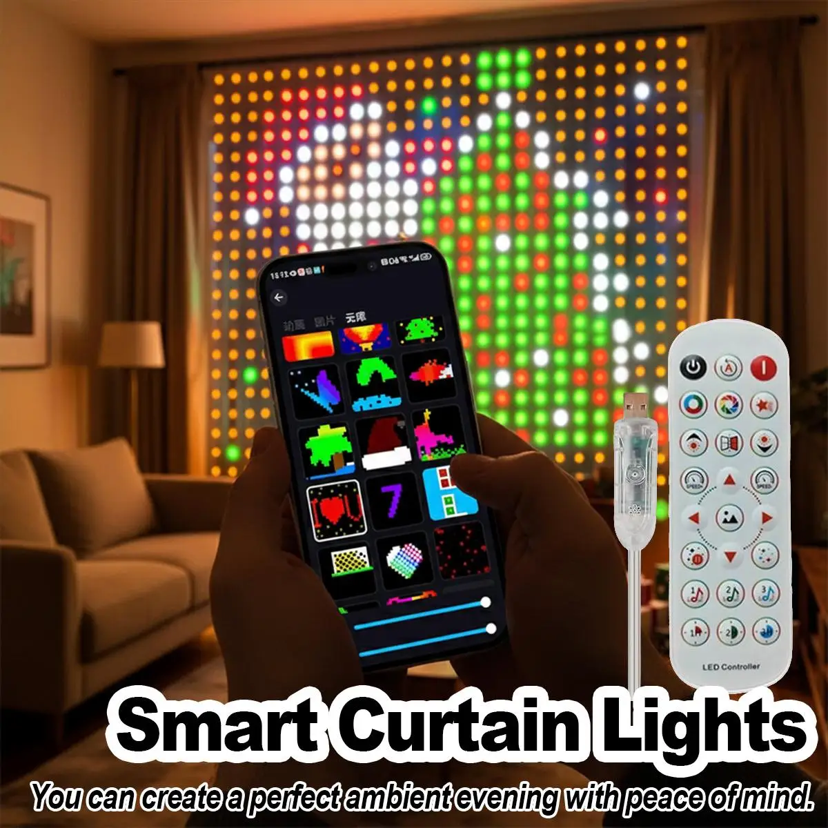 

Умные шторы светодиодные RGBIC дистанционное управление таймер Dimmable динамические режимы внутренний открытый дом спальня свадебная вечеринка декор искусство
