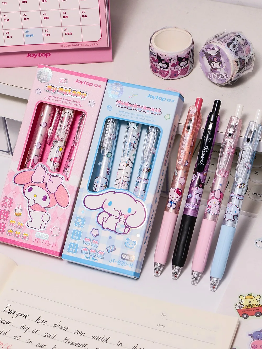 (3 Stück/Set) Kawaii Sanrio Gelstifte Niedliche Hello Kitty Cinnamoroll Kuromi Schwarze Stifte Schulbedarf Schreibwaren Geschenke – Detail 5