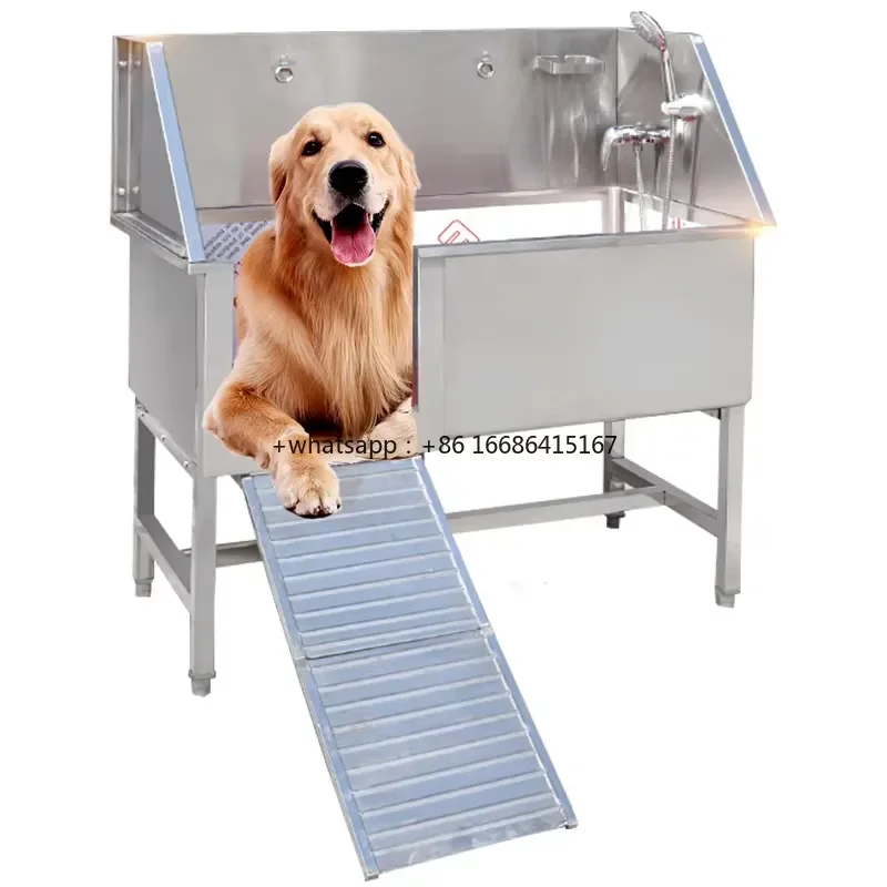 Cheap Pet Grooming Equipment Sliding Doors Increased Capacity Design Pet Spa Tub Dog Grooming Bathtub