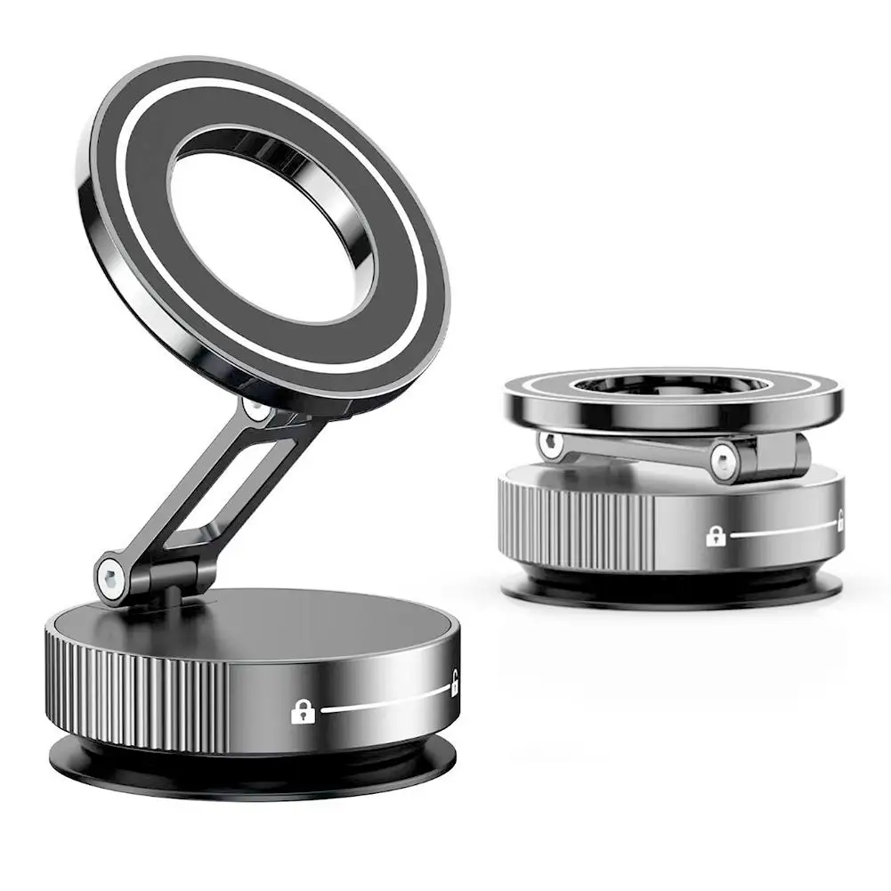 Car Phone Magnetic Stand Car Mobile Phone Navigation Stand Holder Vacuum Suction Cup Rotating Strong Magnetic Adsorption Bracket