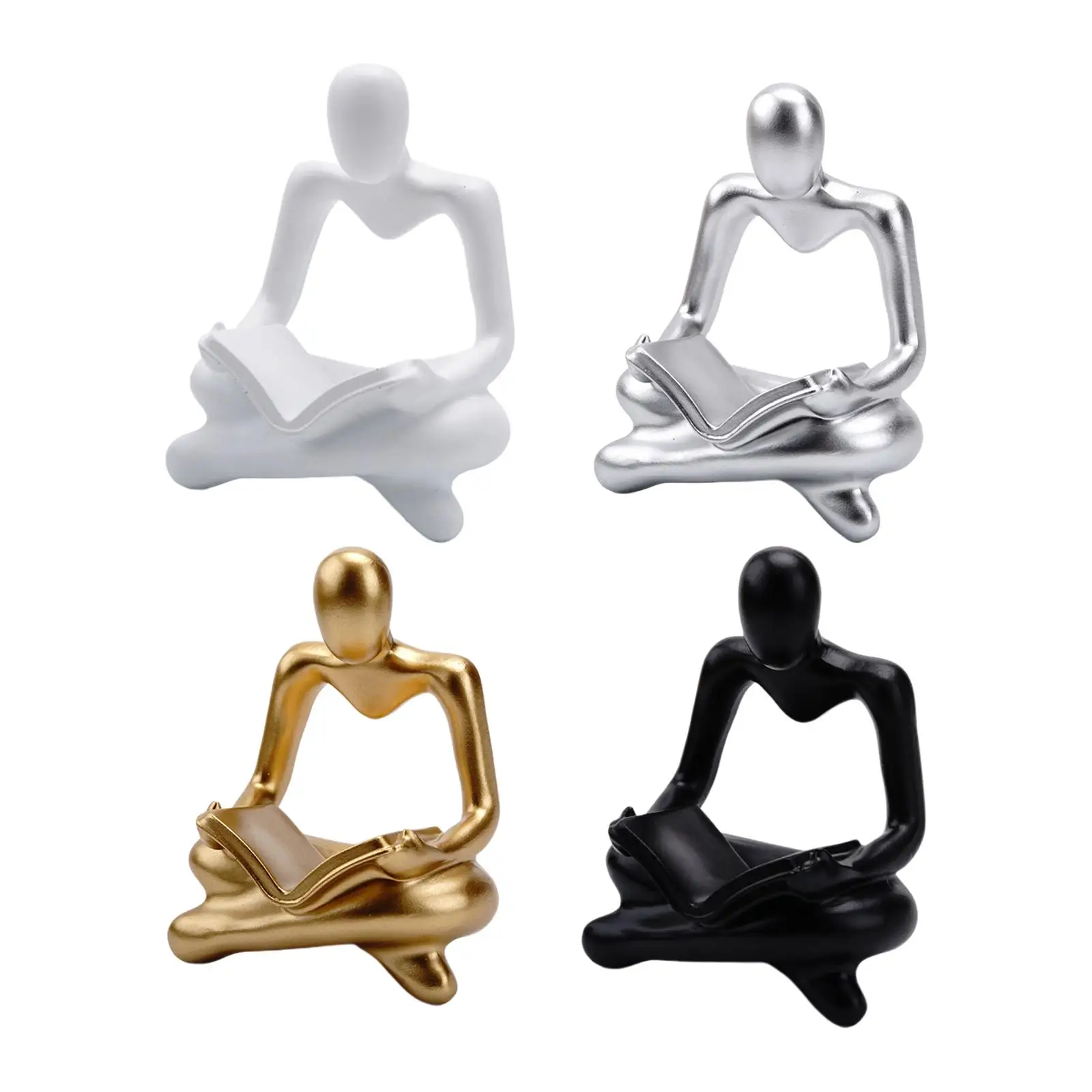 Abstract Thinker Statue Human Figurine Craft Decorative Collection for Bar