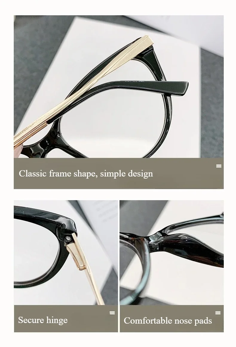 Anti-Blaulicht-/Augenschutz-Brillengläser. Langlebige Brillengestelle mit Metallscharnieren. Minimalistisches Design ist fortgeschrittener – Detail 3