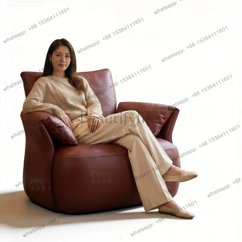 PG simple modern French casual sofa chair high density sponge rotatable lazy sofa single chair