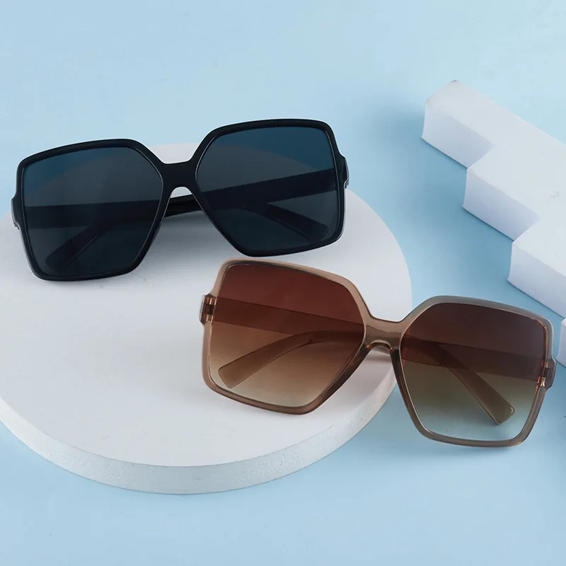 

Black Square Oversized Sunglasses Women Big Frame Colorful Sun Glasses Female Mirror Oculos Unisex Gradient Hip Hop Shades