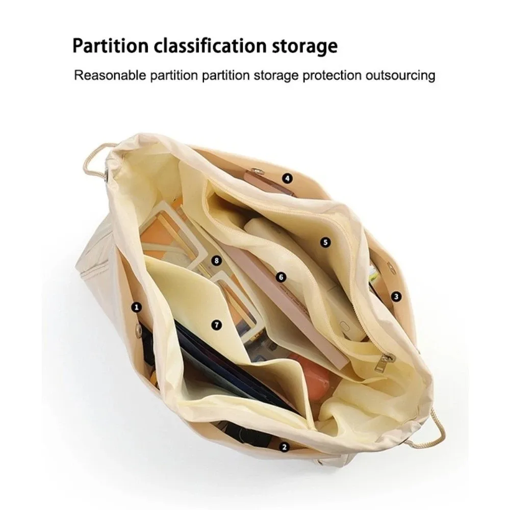Multi-Pocket Insert Cosmetic Bag Multi layer Drawstring Nylon Toiletry Bag Large Capacity Multifunctional Storage Bag Room