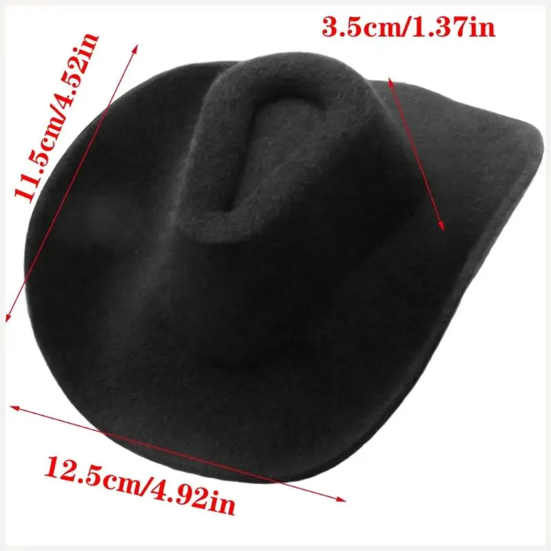 Miniature Cowboy Hat Decoration Tiny Fabric Western Hat For Handmade Costume Sewing Craft Supplies Clothing Decoration