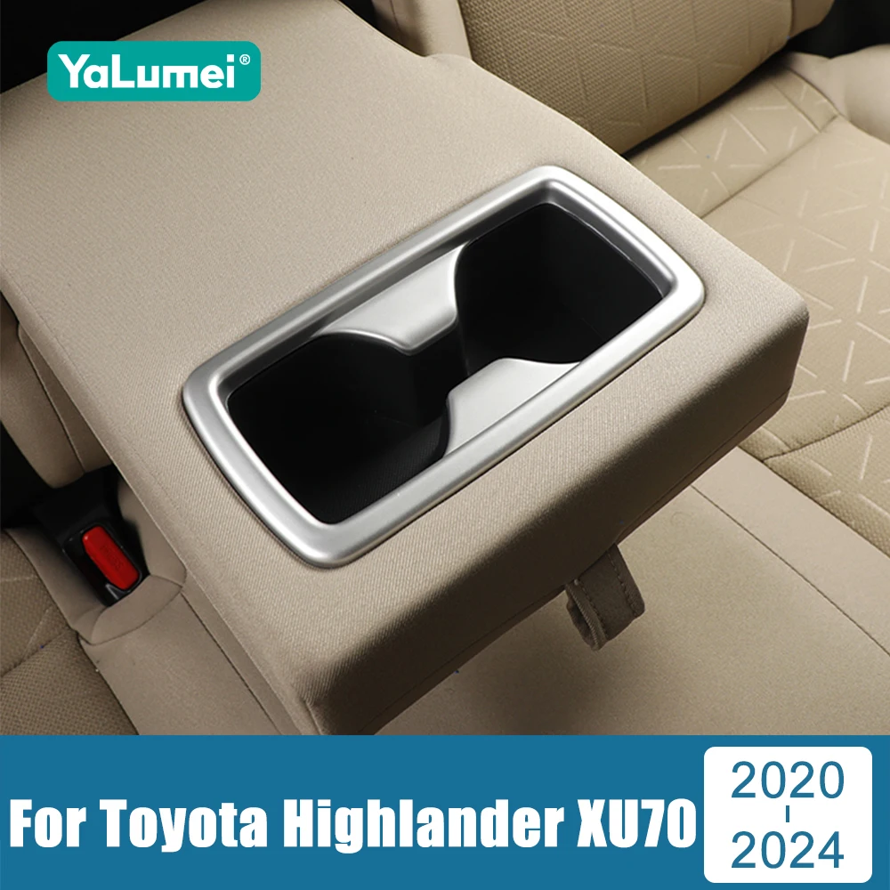 

Для Toyota Highlander XU70 Kluger 2020 2021 2022 2023 2024 гибридный салон автомобиля задний держатель для стакана с водой рамка крышка отделка наклейка