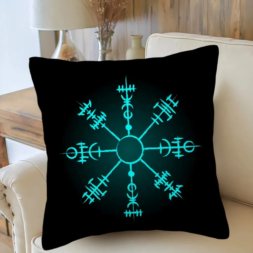 Car Living Room Sofa Cushion Cover Viking Amulet Pattern Pillowcase Luxury Home Decor Pillowcase