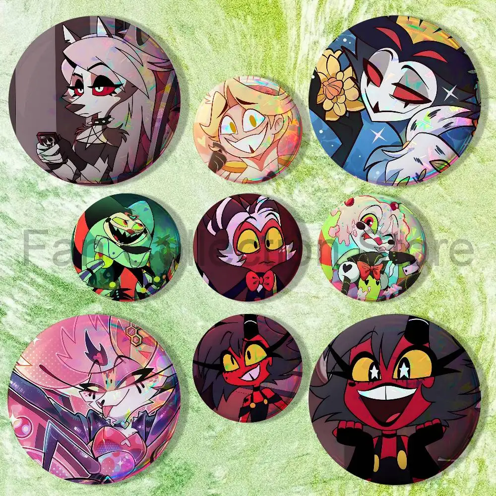 H-Helluva Cartoon B-Boss Badges Creative Tinplate Button Pins Brooch Creative Quotes Badge Clothes Backpack Jewelry Gift