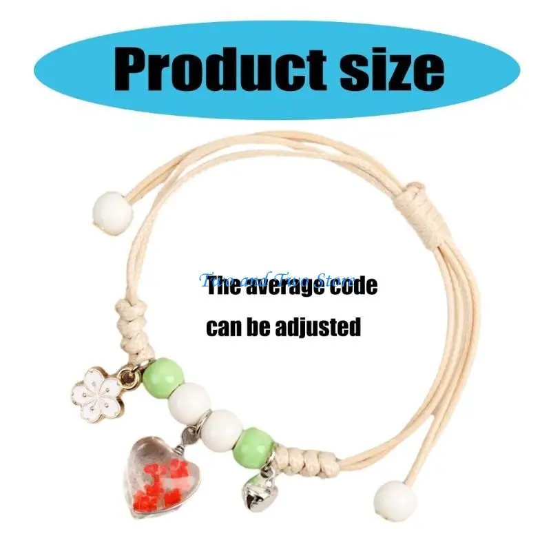 HX6F نمط الأزهار قلادة المعصم سلسلة ملحق سوار الصداقة المنسوجة للفتيات #6