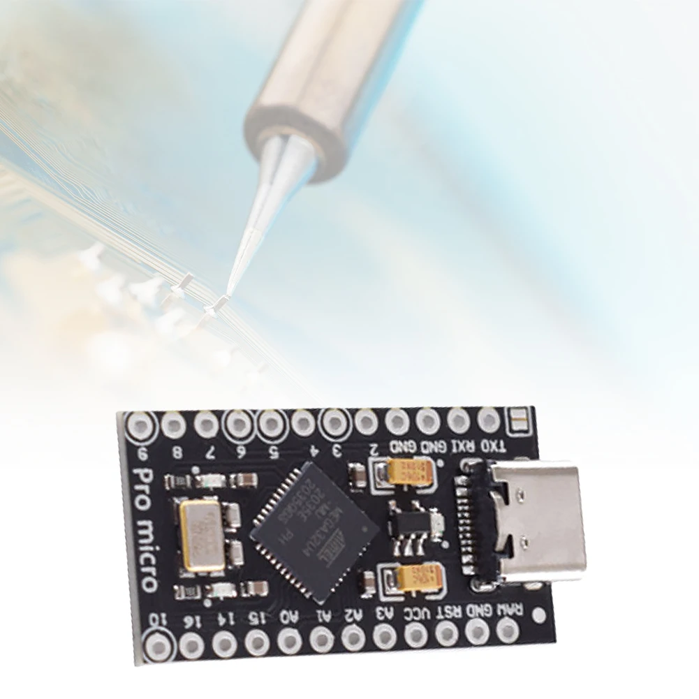 ATmega32U4 USB Type-C Pro Micro Development Board with 2 Row Pin Header Micro USB/Type-C Pro Micro Board 5V 16MHz for Arduino view 2