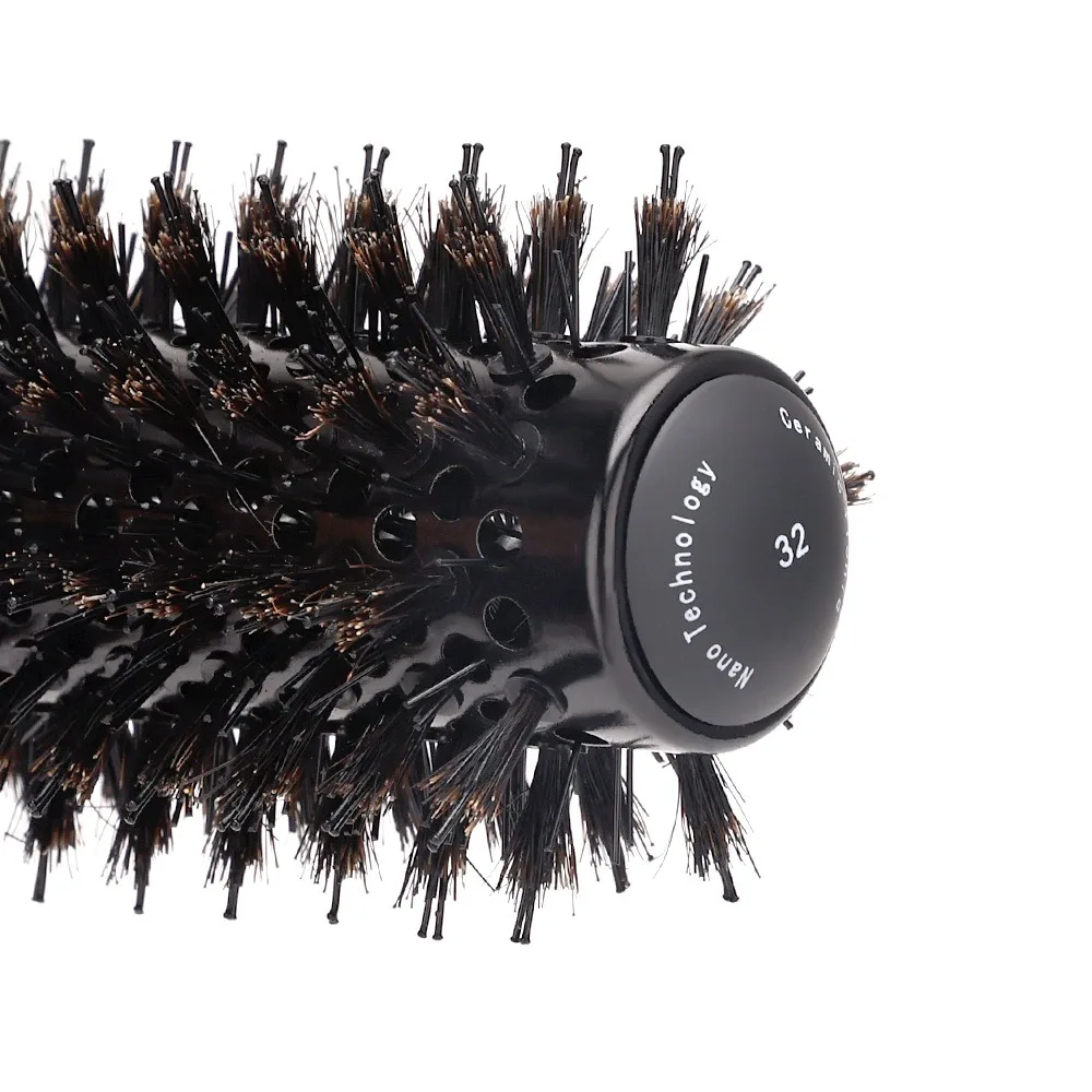 Handle Round Rolling Brush Round Barrel with Pointed Tail Straight Twill Hair Comb Hairdressing Styling Tool Hair Curling Brush