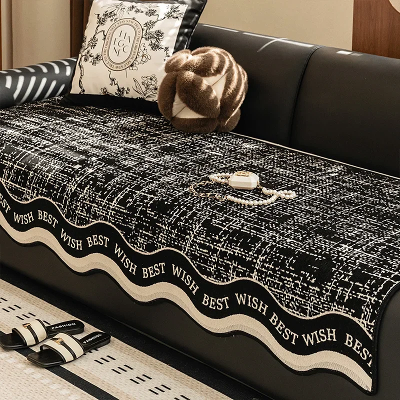 

Special-Shaped Sofa Cushion Autumn Winter 2025 New Four Seasons Universal Fixed Non-Slip in-line Chenille Wavy Edge Sofa Cushion