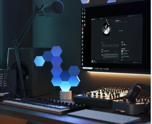 Hexagon LED Wall Light for Room Decor Voice Control Night Light