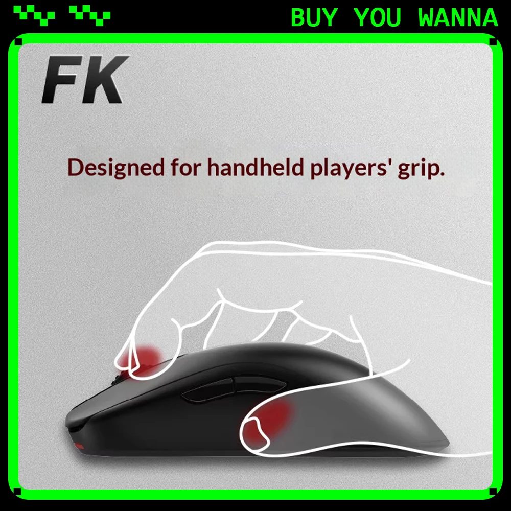 Mouse Gamer ZOWIE FK2-DW com Taxa de Resposta de 4000Hz, Design de Eixo Curto, Mouse Sem Fio com Sensor 3950 para CSGO, Acessórios para PC, Presente