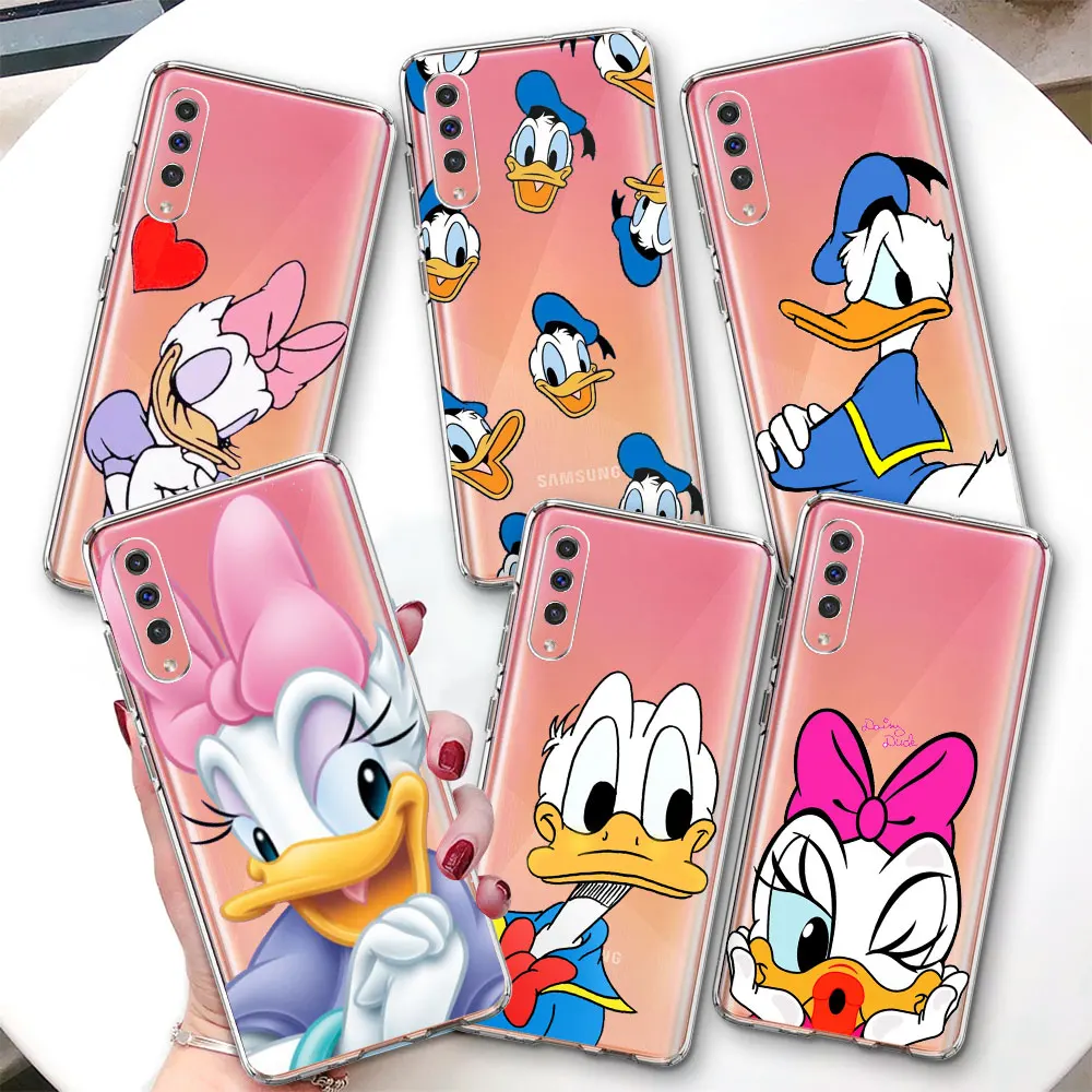 Donald Daisy Duck Cute Phone Case for Samsung Galaxy A40 A20e A30s A7 A70 A70s A6 A8 A04s A50 A50s A9 A10 TPU Transparent Cover