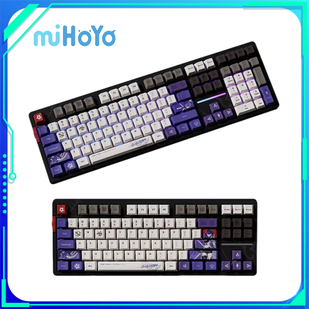 Honkai Star Rail Acheron คีย์บอร์ด Tri โหมด RGB คีย์บอร์ดไร้สายบลูทูธ 108 คีย์ Hot Swap Custom Gamer อุปกรณ์เสริม