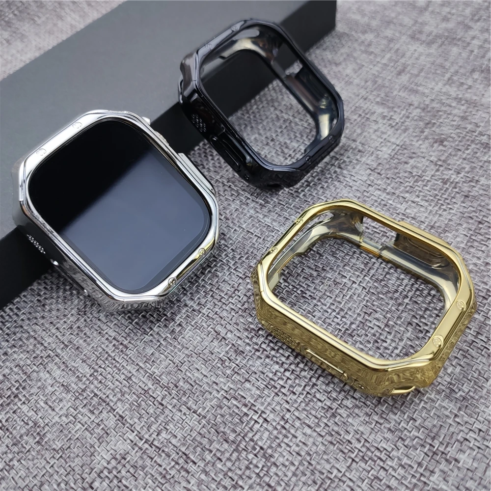 For Apple watch band + case Ultra 2 49mm 9 8 7 6 5 se 45mm 44mm 41mm 40mm stainless steel strap soft TPU case iwatch 3 42mm 38mm