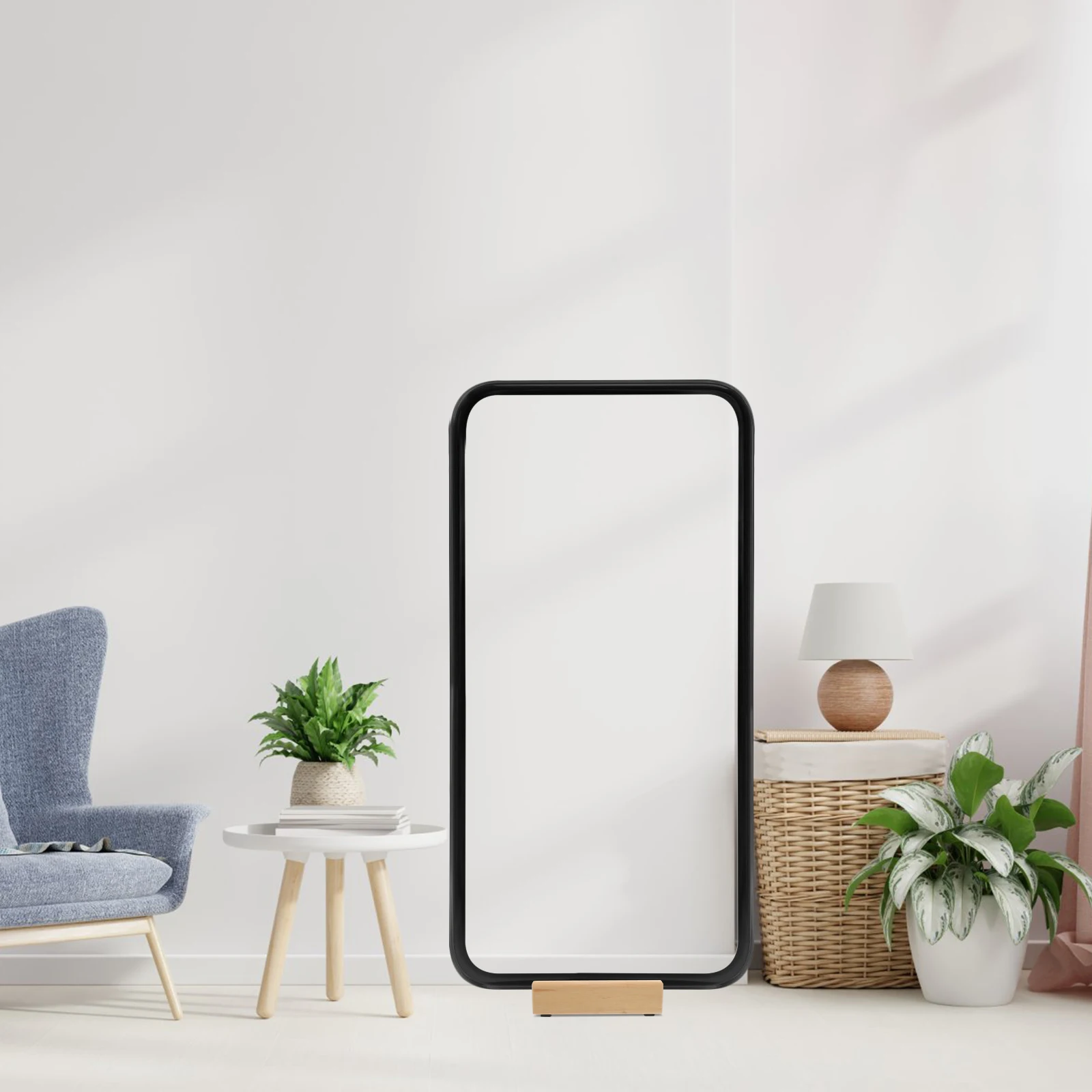 

Floor Mirror Base Stand Only for Oval Wooden Minimalist Decor Support Frame Holder Travel