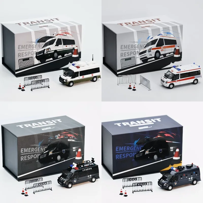 GCD Shadow Pro 1:64 Full Shun Special Police Vehicle, Ambulance, Armed Police Linkage Vehicle, Alloy Car Model