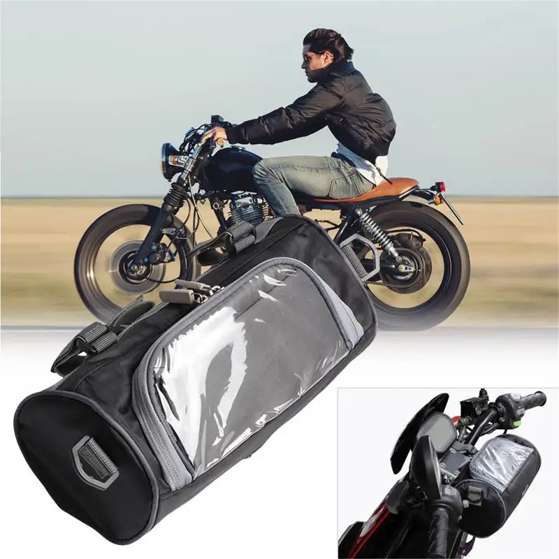 

Motorcycle Car Front Handlebar Fork Storage Bag Motorcycle Handlebar Bag With Touchscreen Waterproof Motorbike Head Storage Bag