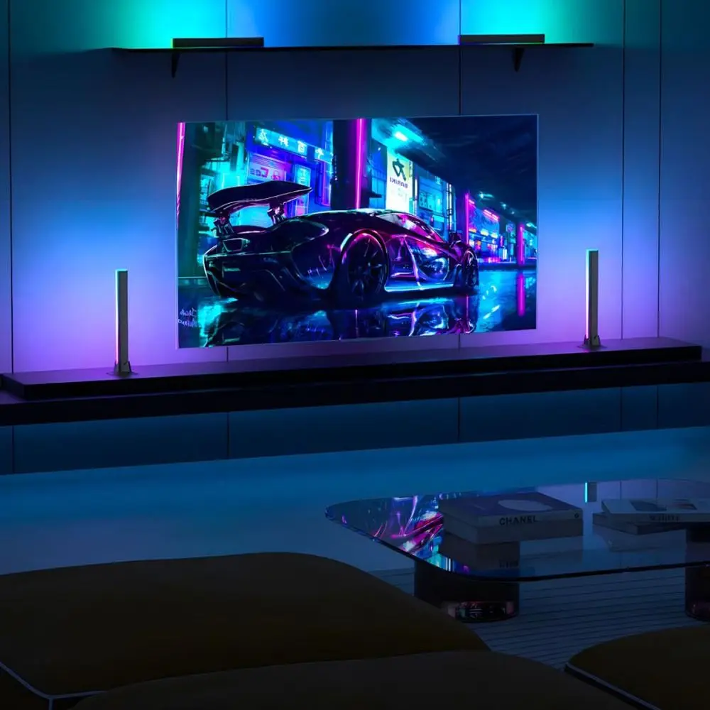 

RGB Pickup RGB LED Light Bar Smart USB Powered Music Rhythm Lights Symphony Mode Rhythm Sync Atmosphere Light Computer Monitor