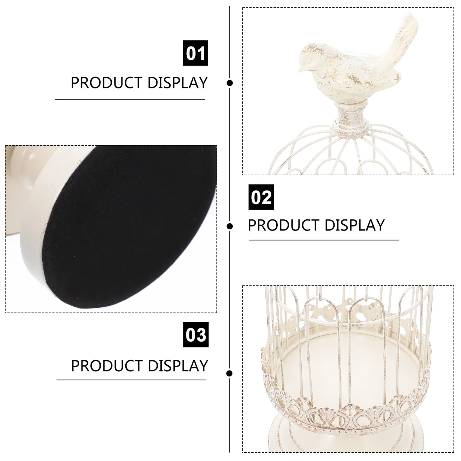 

1Pcs Wrought Iron Birdcage Holder Decorative Candlestick for Living Room Bedroom Study Candlelight Dinner Prop