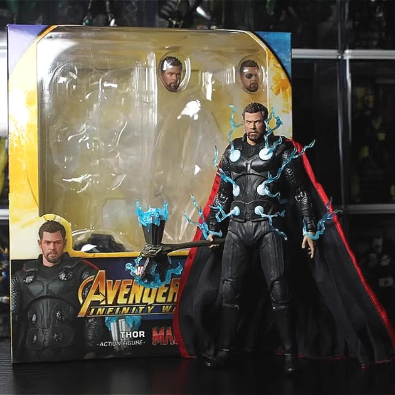 

16cm Anime Marvel Avenger Thor PVC Action Figure Multi Joint Multi Accessory Handmade Model Toy Ornament Kids Christmas Gift