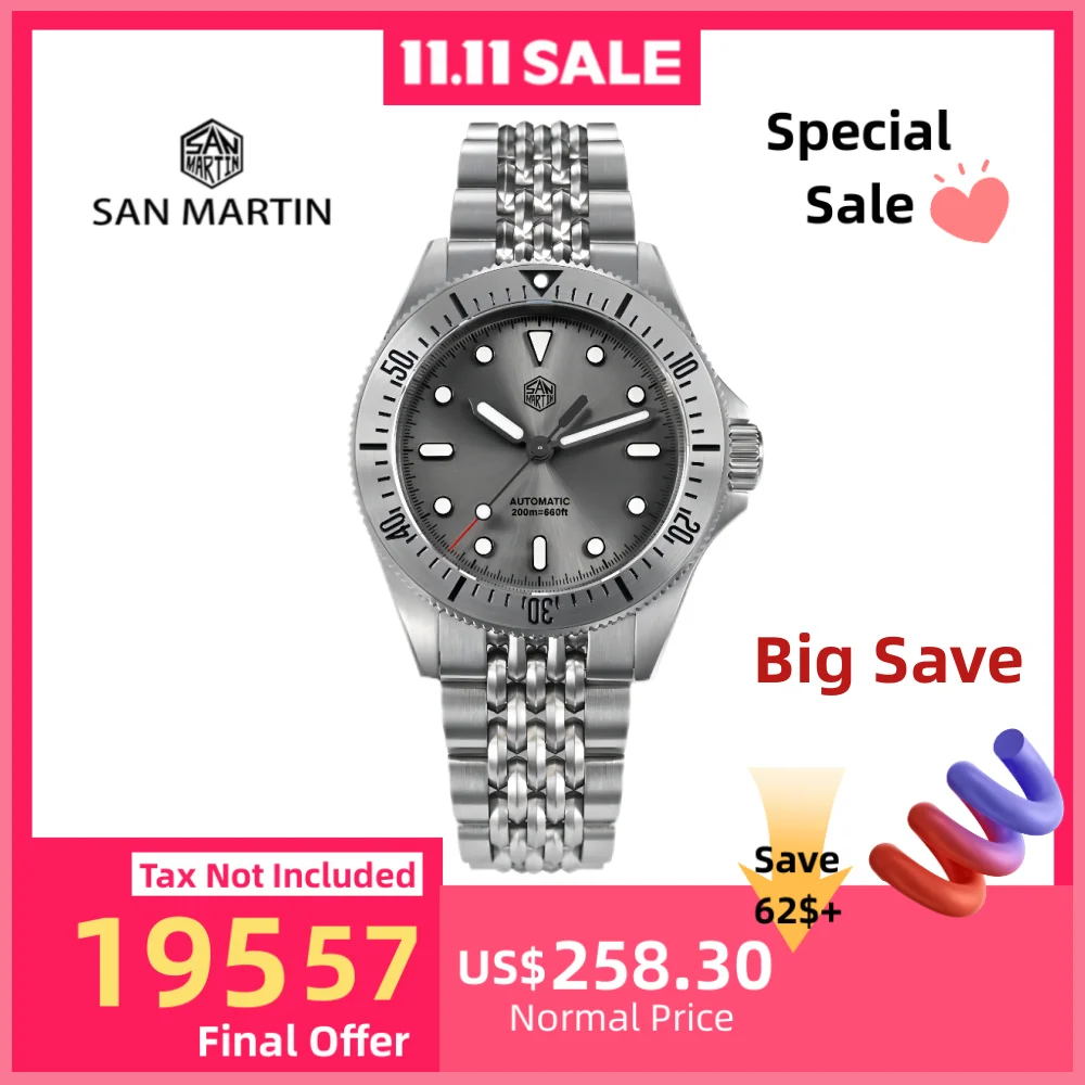

San Martin 38.8mm NH35 Watch Men For Diving Sport Saat On The Fly Adjustable Clasp Enamel Dial Sapphire Relojes 20Bar SN0044B